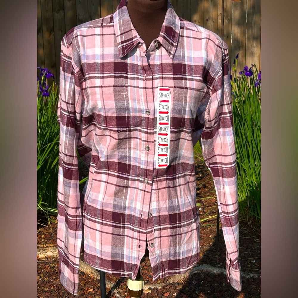 NWT Cg•l• Cg sL plaid soft flannel-cotton/5% Lycra-feminine pink/cranberry-NWT